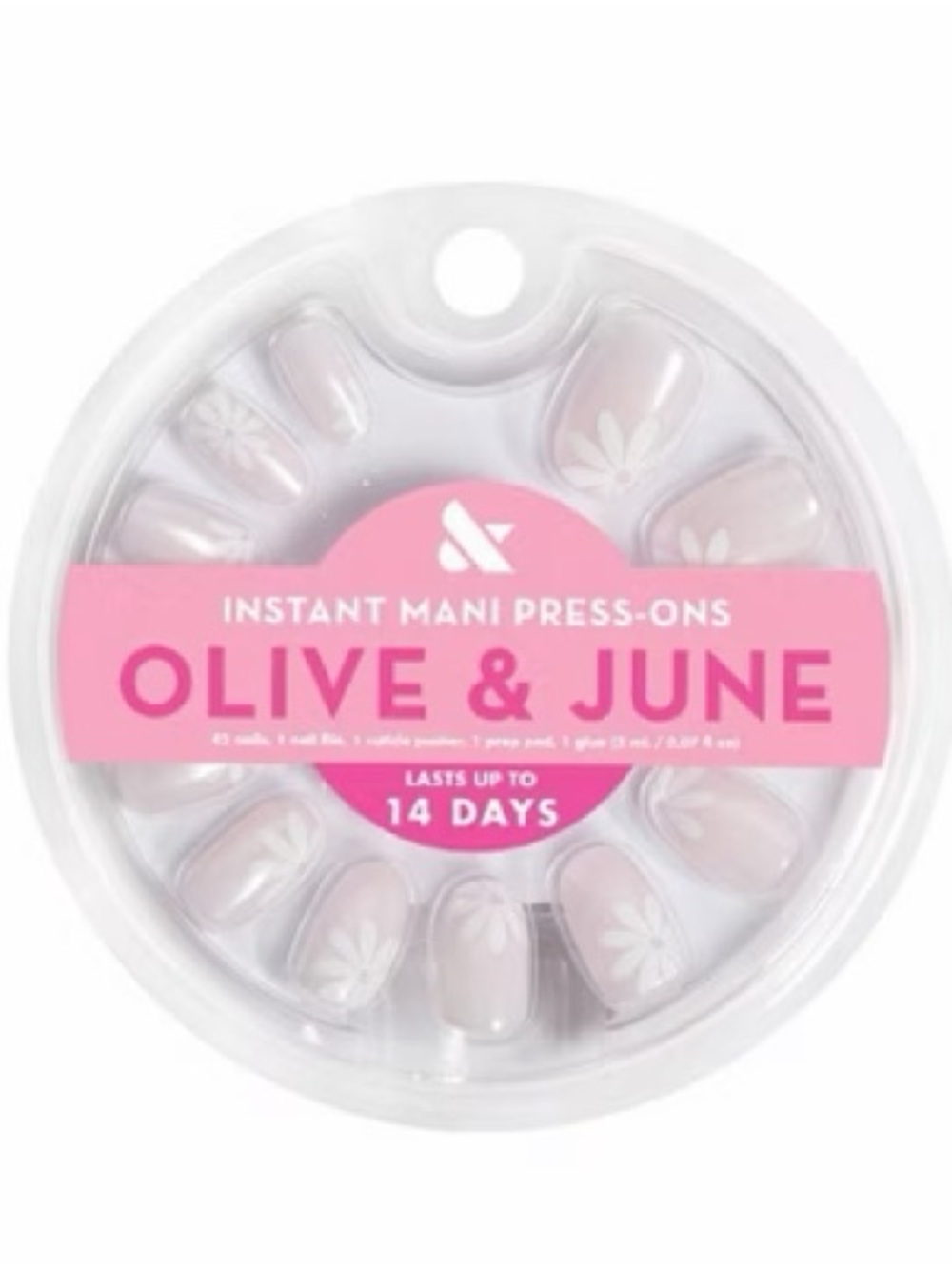 Olive & June Instant Mani Press-On Nails — Sheer Pink Floral